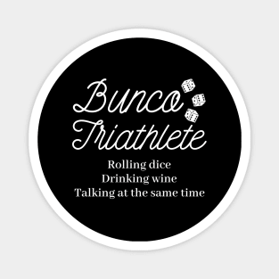 Bunco Triathlete Wine Dice Magnet